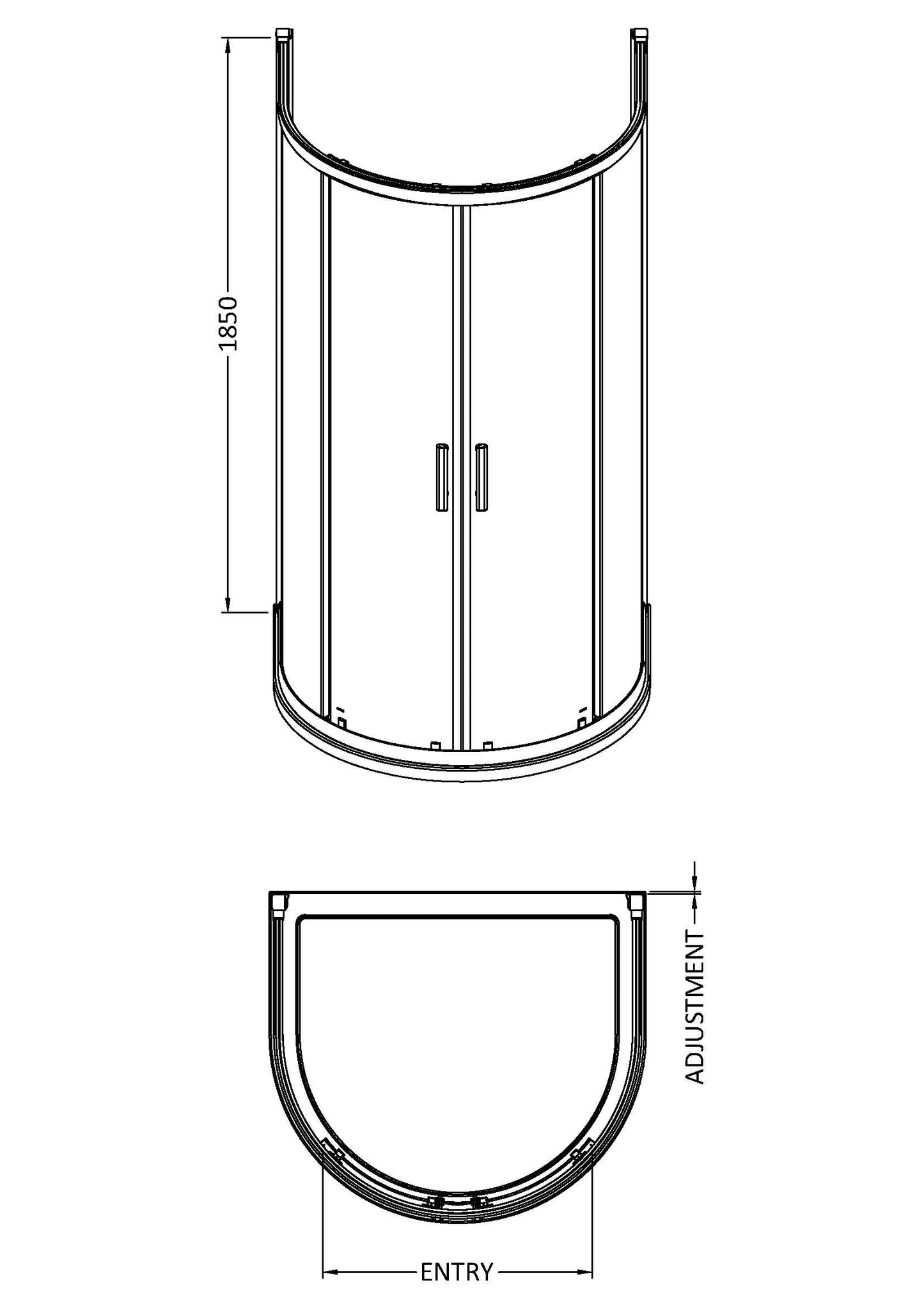 Hudson Reed Pacific 1050mm D Shape Enclosure