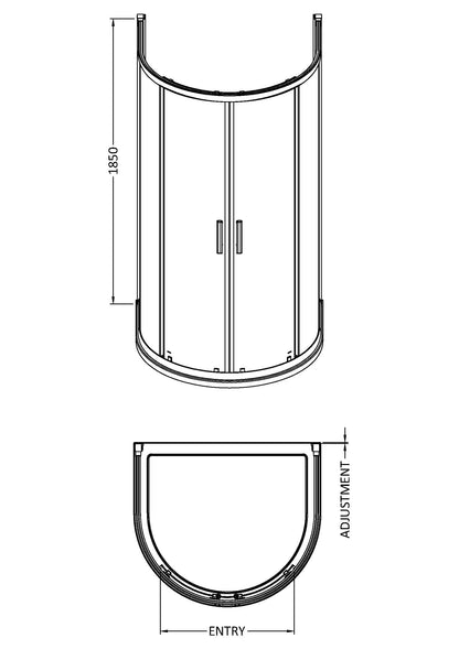 Hudson Reed Pacific 1050mm D Shape Enclosure