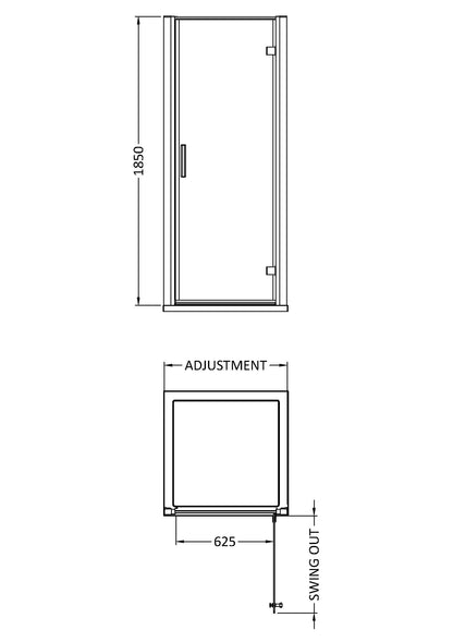 Hudson Reed Pacific Hinged Door