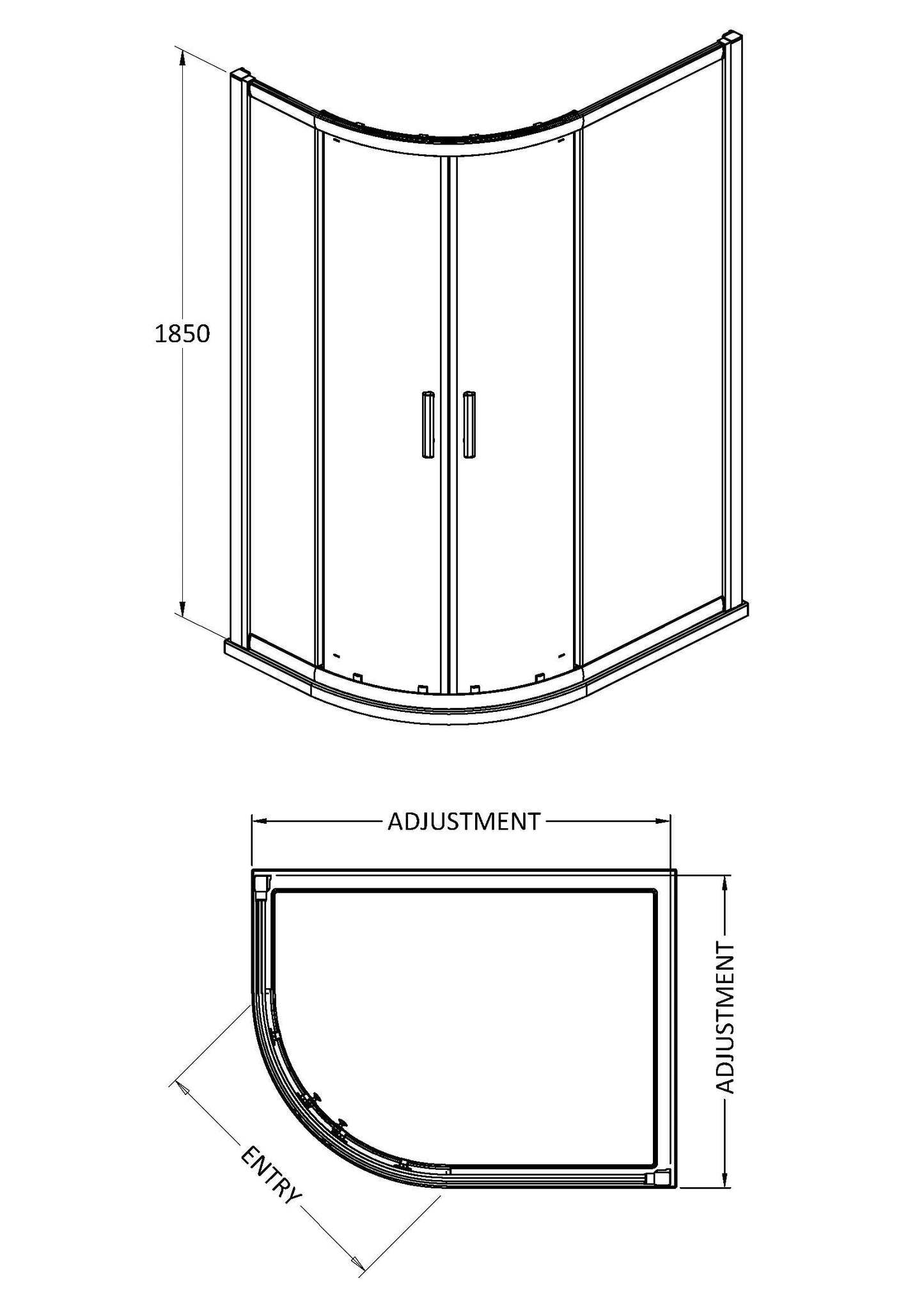 Hudson Reed Pacific Offset Quadrant Doors