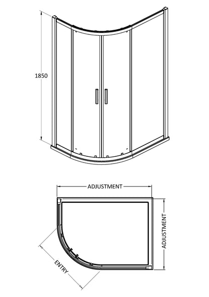 Hudson Reed Pacific Offset Quadrant Doors