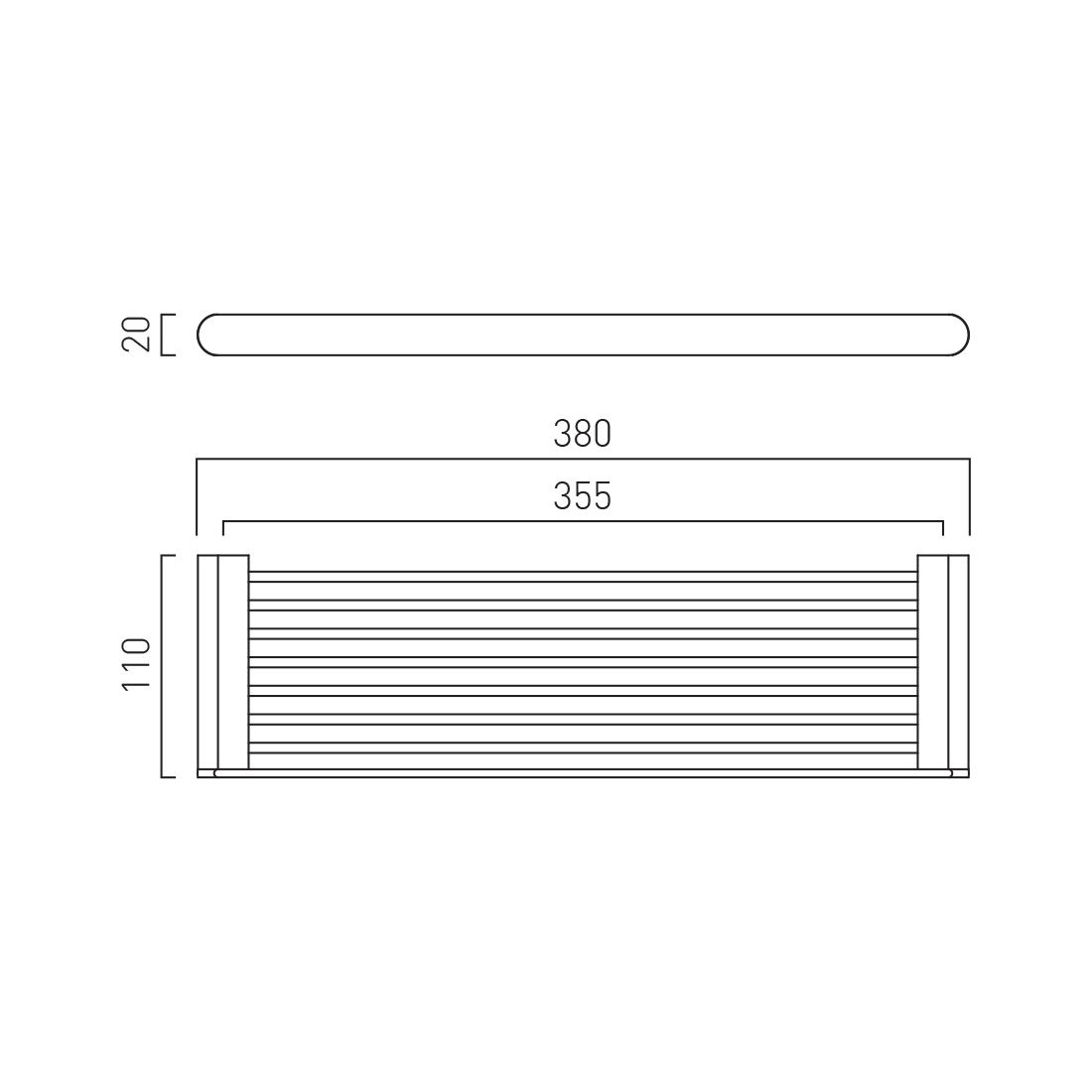 Vado Photon Shelf 380mm Wall Mounted