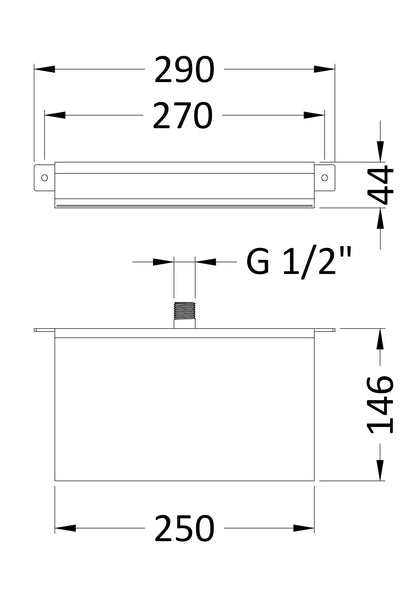 Hudson Reed Shower/Bath Waterfall Filler Suitable for use with a shower valve - 290 x 146mm