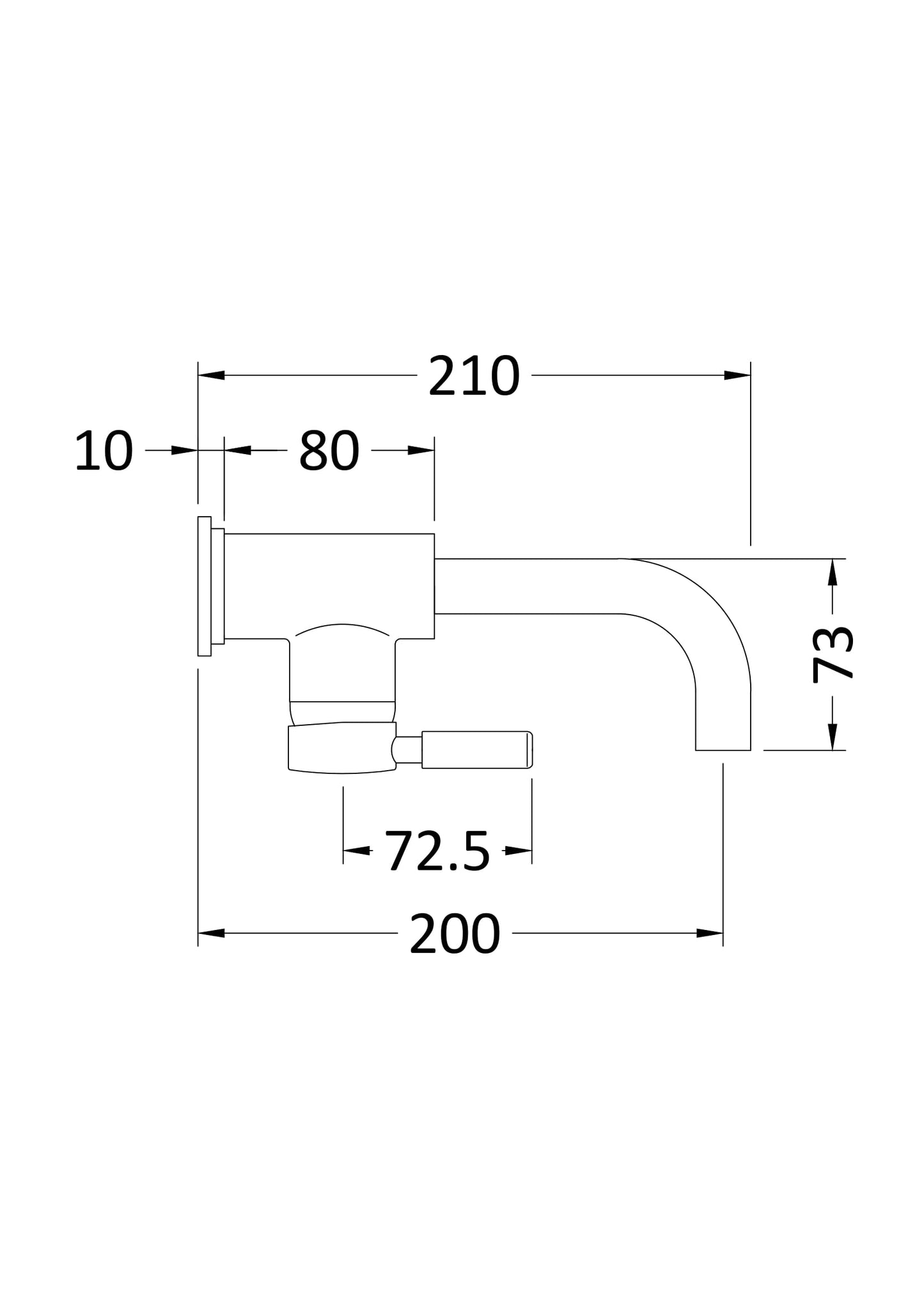 Hudson Reed TEC Lever Wall Mounted Side Action Basin Mixer