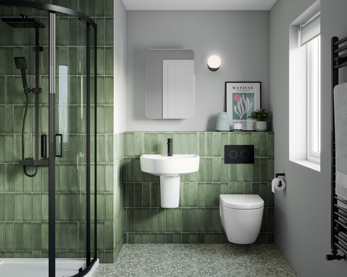 Nuie Dual Flush Concealed WC Cistern with Wall Hung Frame with Buttons