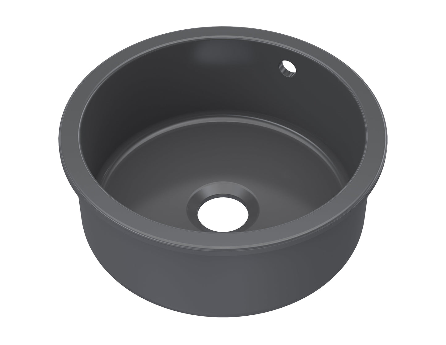 Nuie Undermount Round 460 x 191 Bowl with Overflow & Central Waste