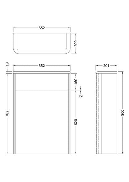 Hudson Reed Sarenna Wall Hung 550 x 800mm WC Unit