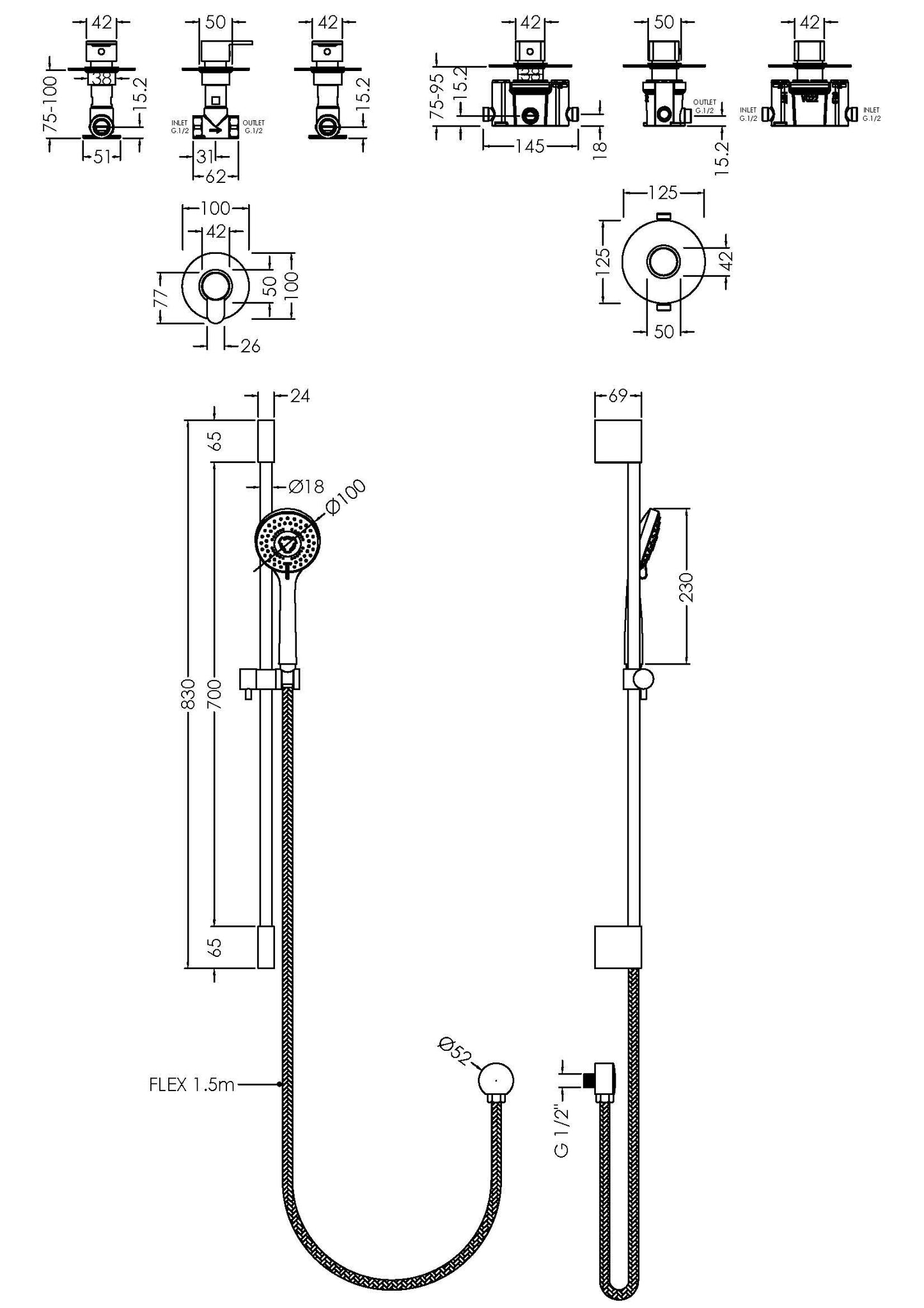 Nuie Arvan 1 Outlet Bundle with Slide Rail Kit