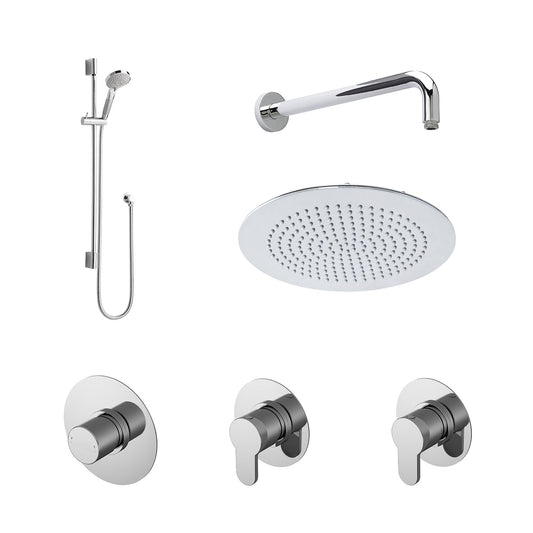 Nuie Arvan Spa Round 2 Outlet Shower Pack With Stop Tap & Diverter