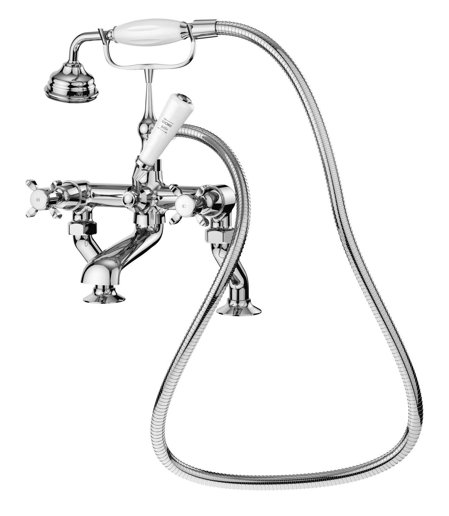 Nuie Selby Deck Mounted Bath Shower Mixer With Shower Kit