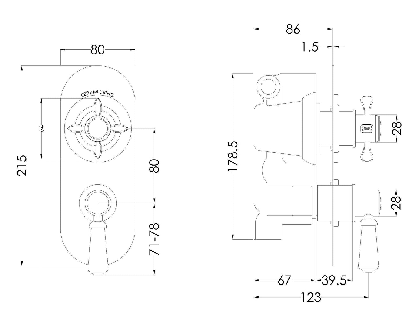 Nuie Selby Twin Concealed Shower Valve