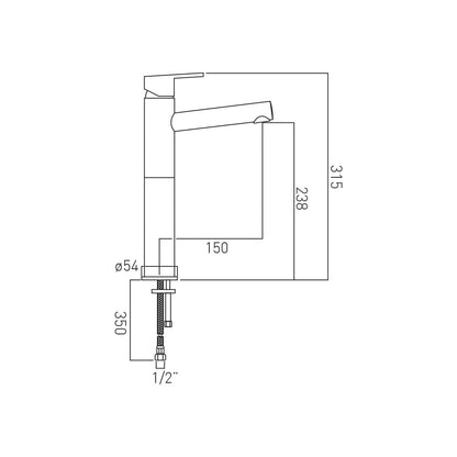 Vado Sense Extended Tall Mono Basin Mixer Tap