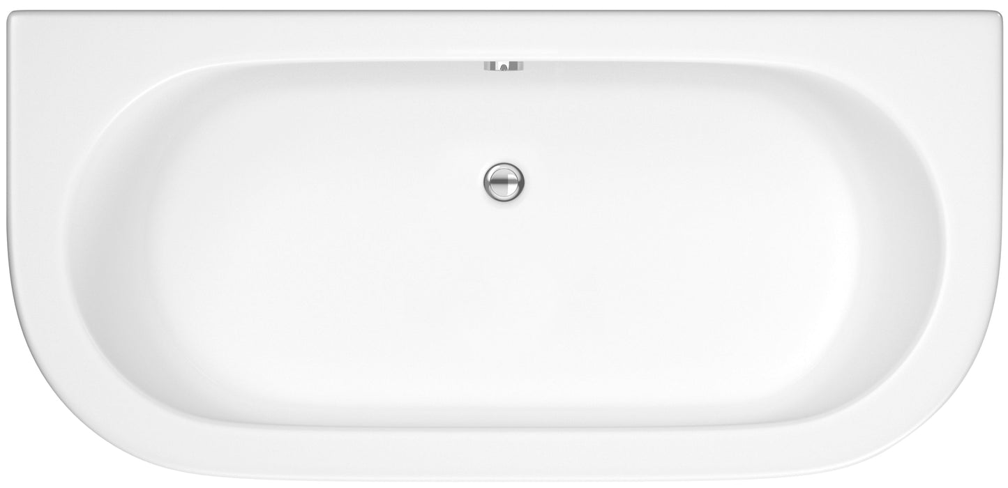 Nuie Shingle Curved Back to Wall Bath with Panel