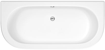 Nuie Shingle Curved Back to Wall Bath with Panel