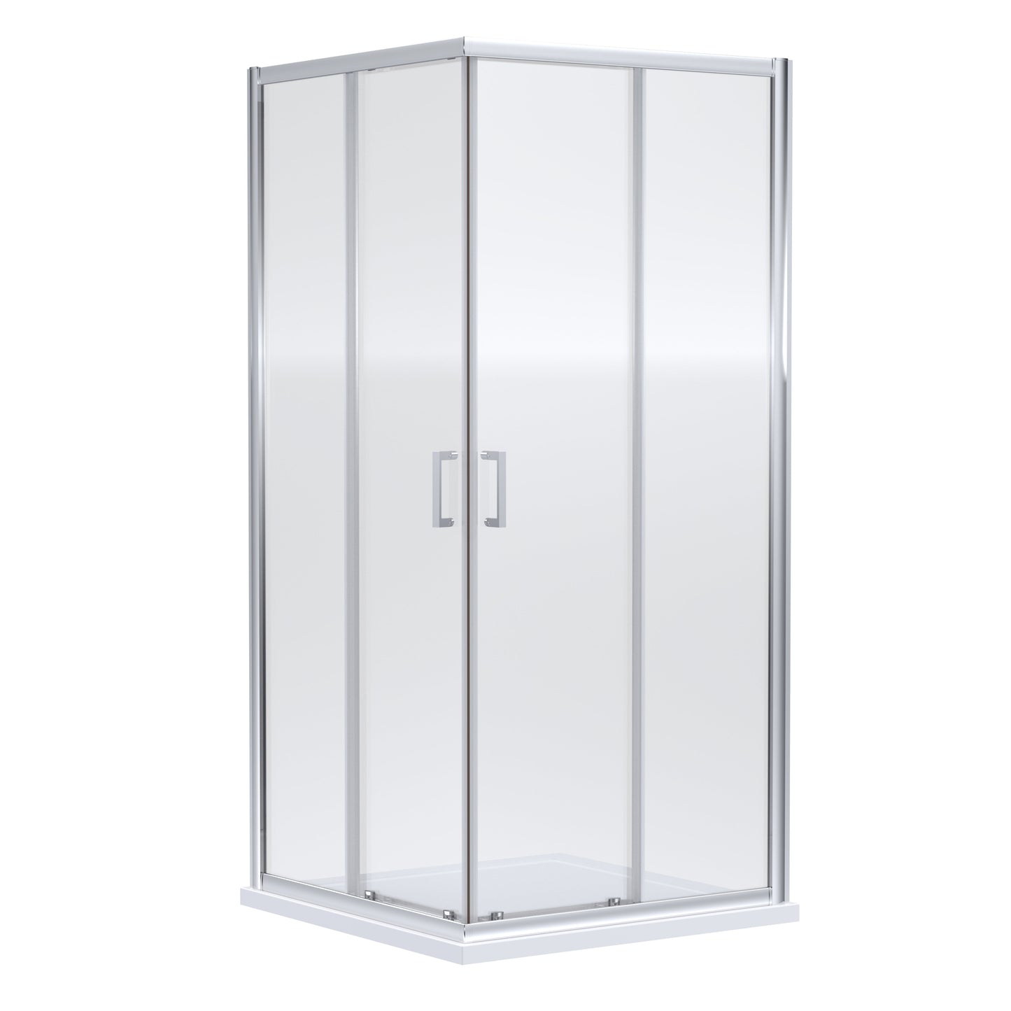 Nuie Rene Corner Entry Door - Chrome