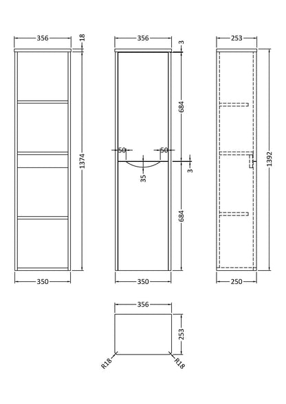 Nuie 350mm Tall Unit