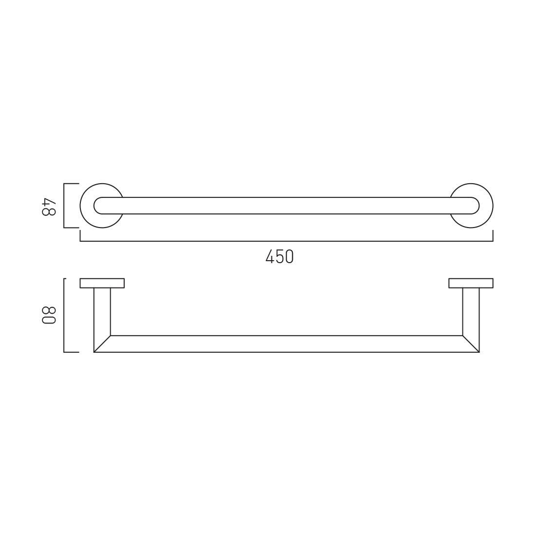 Vado Spa Knurled 450mm Towel Rail