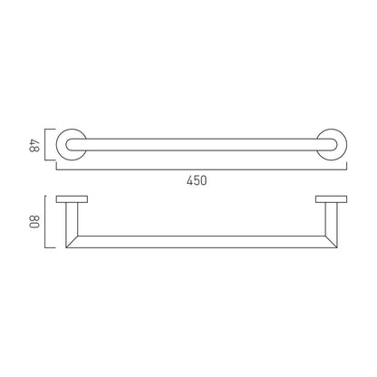 Vado Spa Knurled 450mm Towel Rail