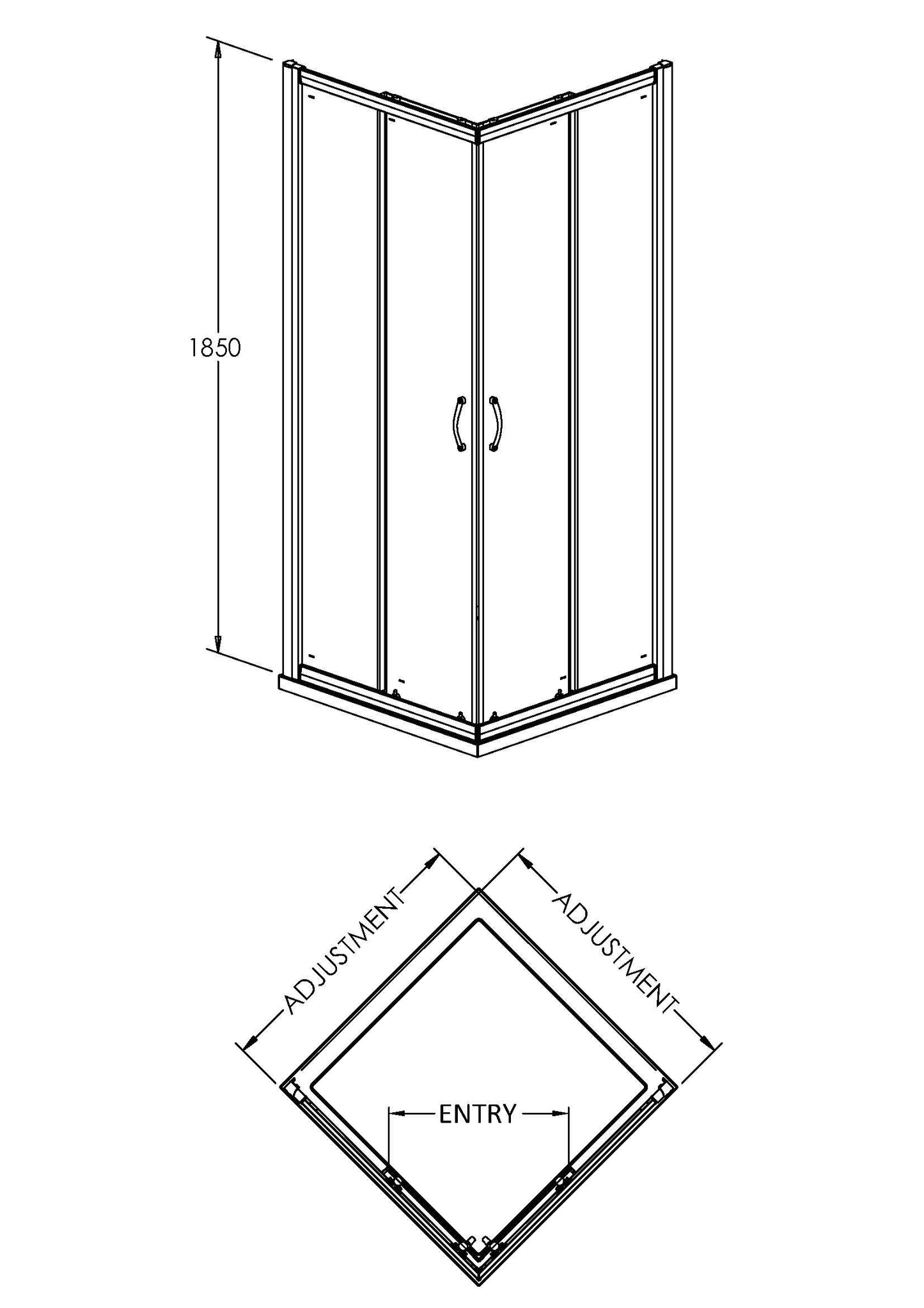 Nuie Ella Corner Entry Shower Enclosure