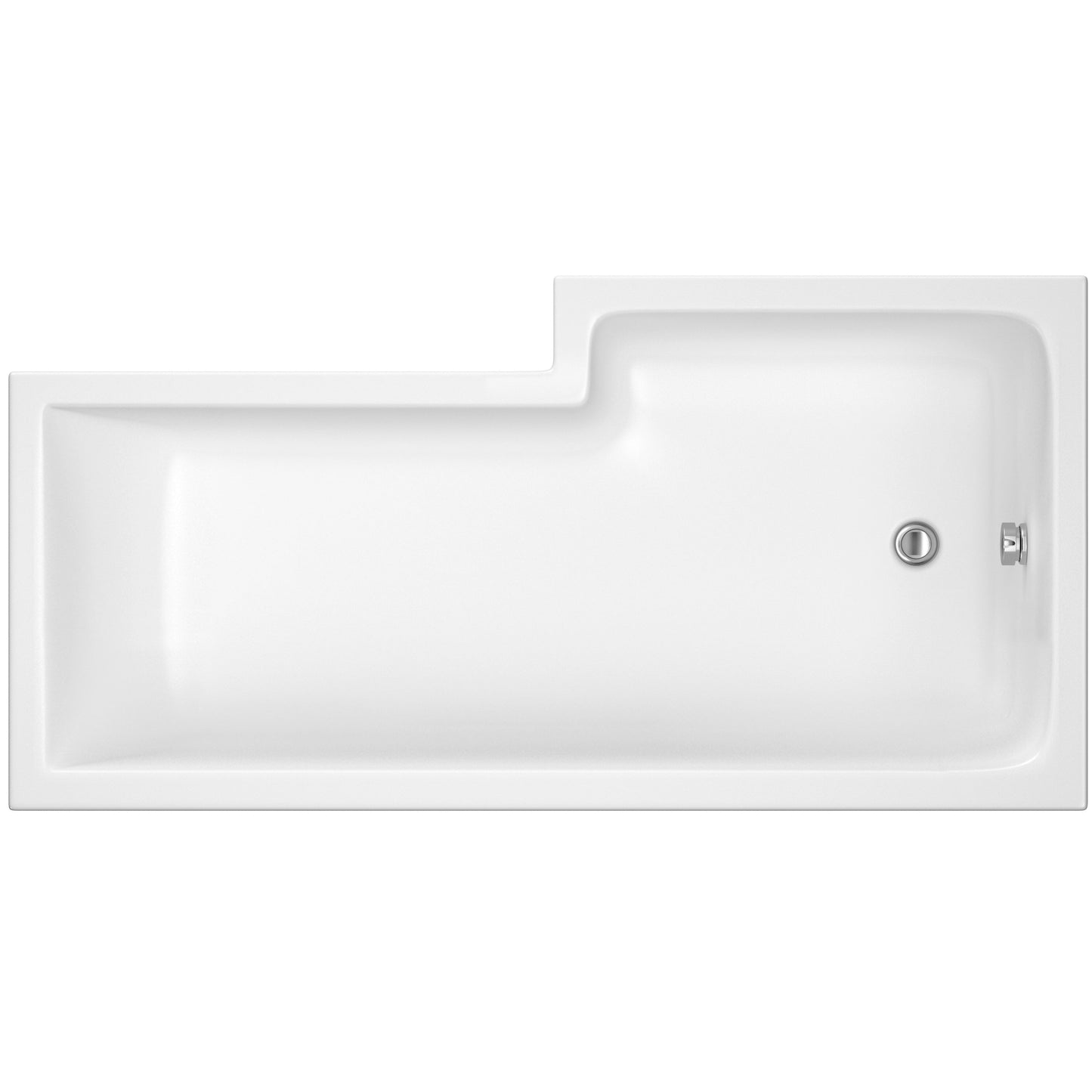 Nuie Square L-Shape Shower Bath with Screen and Panel