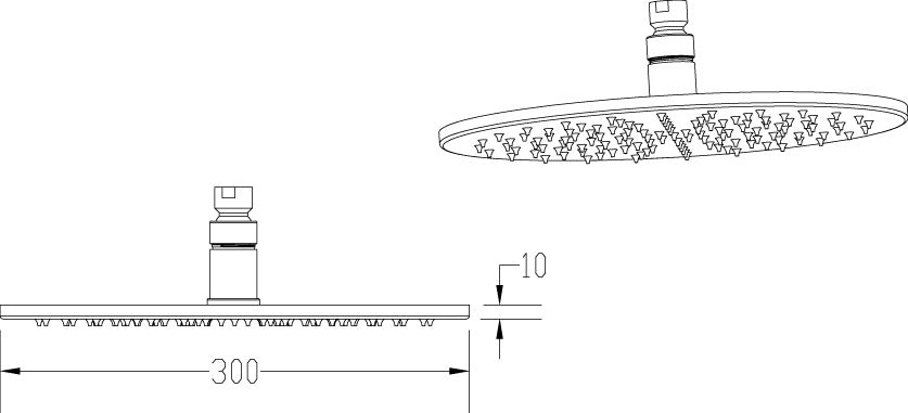 Nuie LED Fixed Shower Head and Arm- Chrome