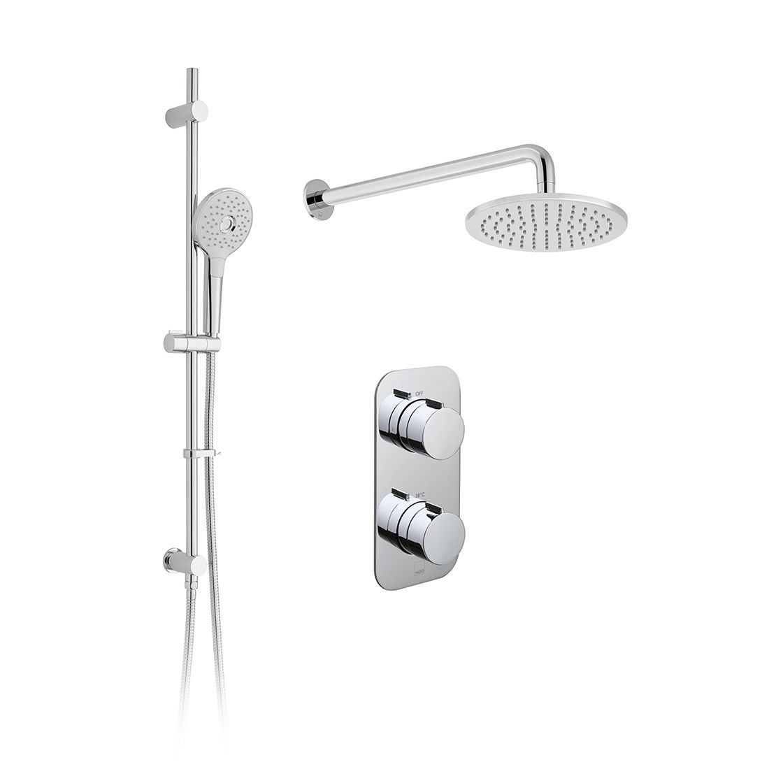 Vado Tablet Altitude Round- 2 outlet thermostatic shower Set with slide rail shower