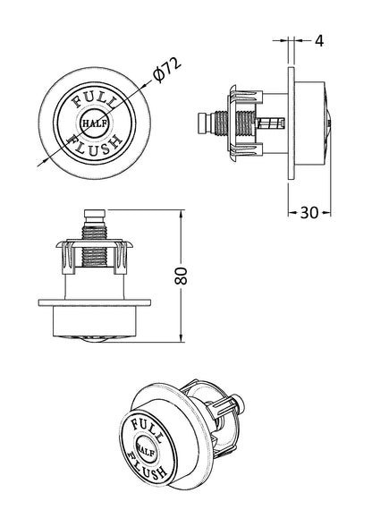 Hudson Reed Dual Flush Button