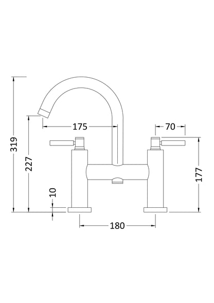 Hudson Reed TEC Lever Bath Filler With swivel spout