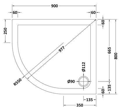 Hudson Reed Offset Quadrant Shower Tray