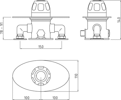 Nuie Commercial Concealed Sequential Thermostatic Shower Valve