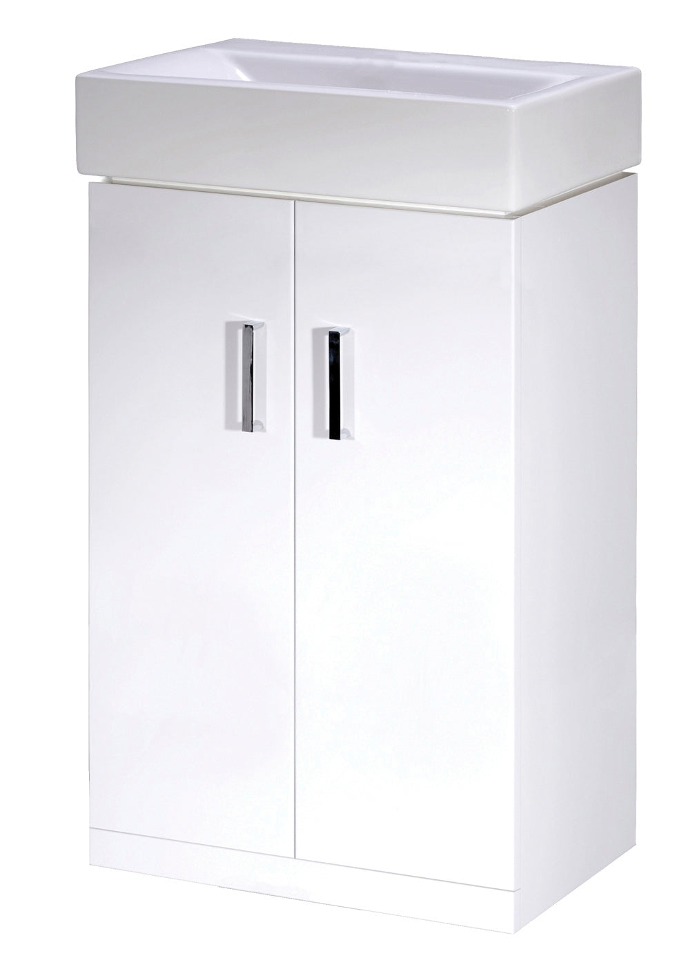 Nuie Mayford 450mm Floorstanding Cabinet & Basin - Gloss White