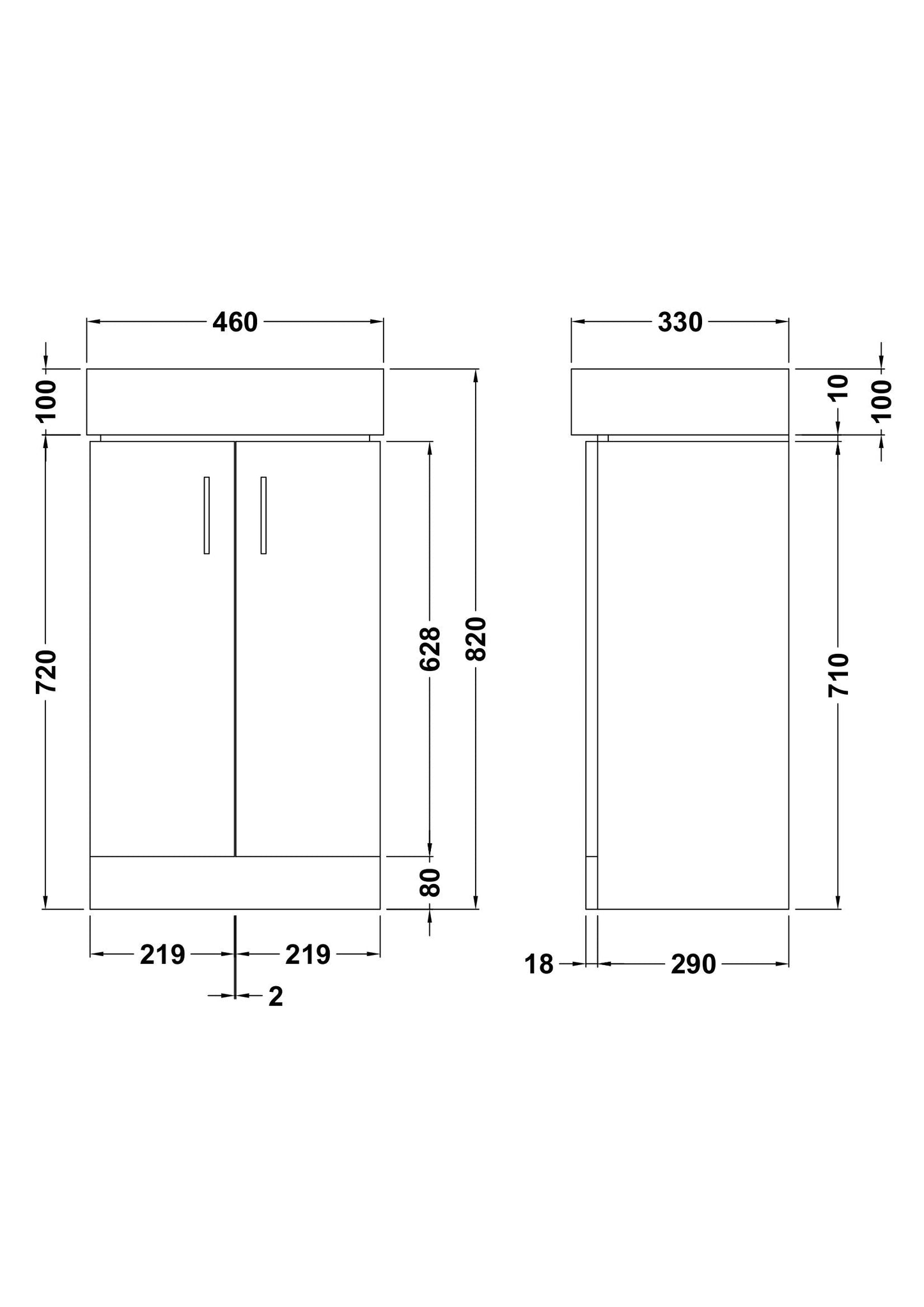 Nuie Mayford 450mm Floorstanding Cabinet & Basin - Gloss White