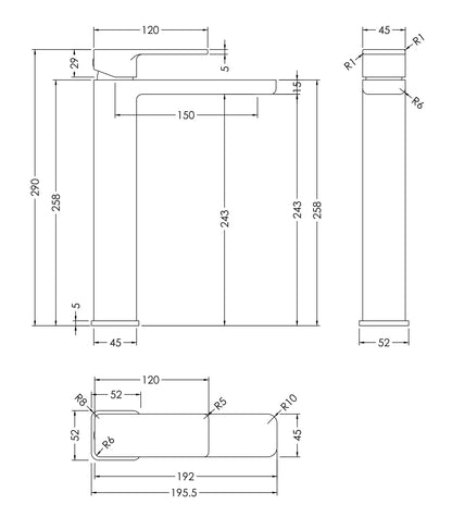 Nuie Windon High Rise Mono Basin Mixer