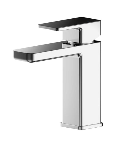 Nuie Windon Square Deck Mounted Mono Basin Mixer With Push Button Waste