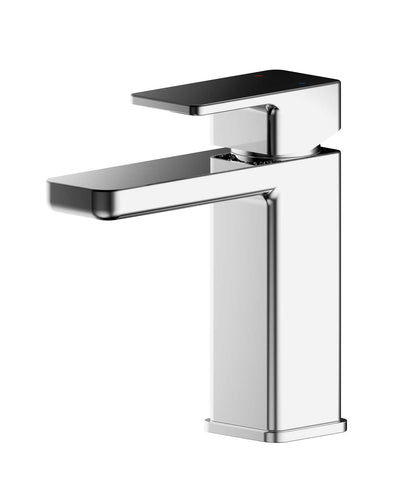 Nuie Windon Square Mini Mono Basin Mixer With Push Button Waste