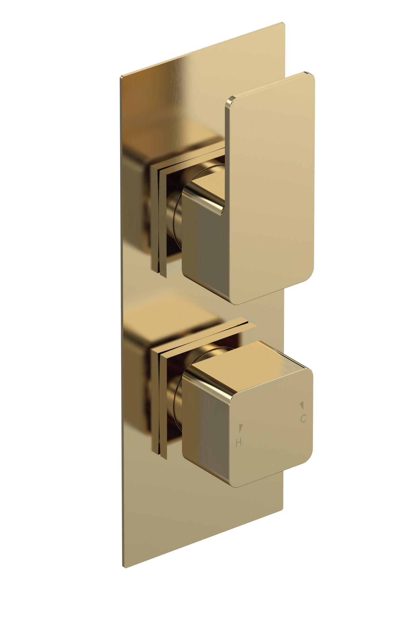 Nuie Windon Thermostatic Square Twin Shower Valve