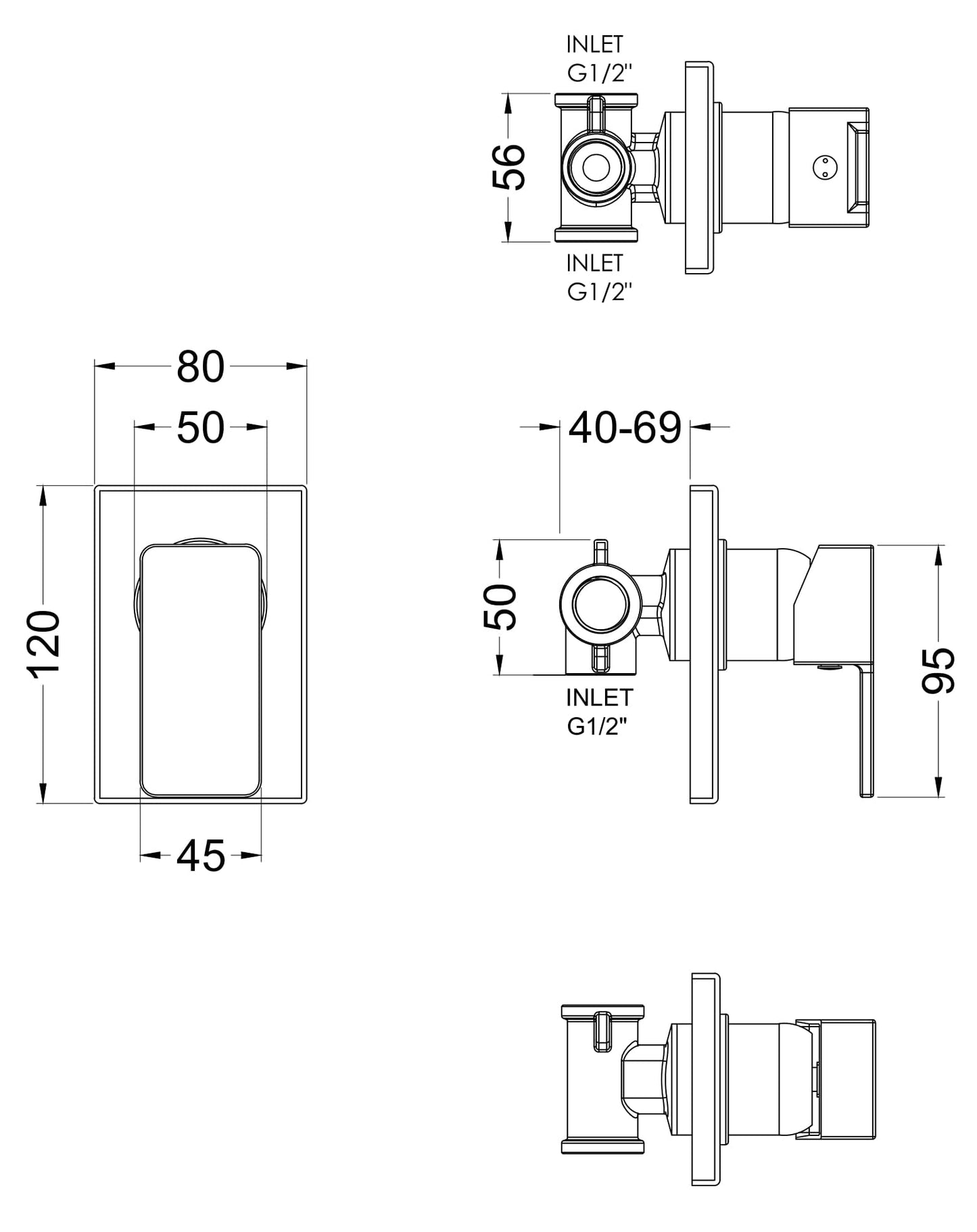 Nuie Windon Manual Shower Valve