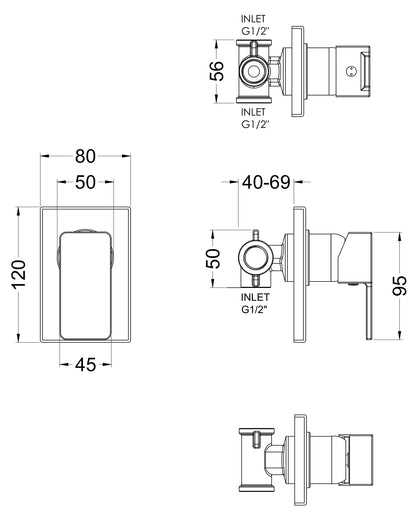 Nuie Windon Manual Shower Valve