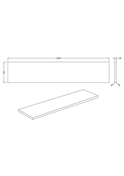 Hudson Reed Fusion Fitted Furniture 2000mm Laminate Worktops