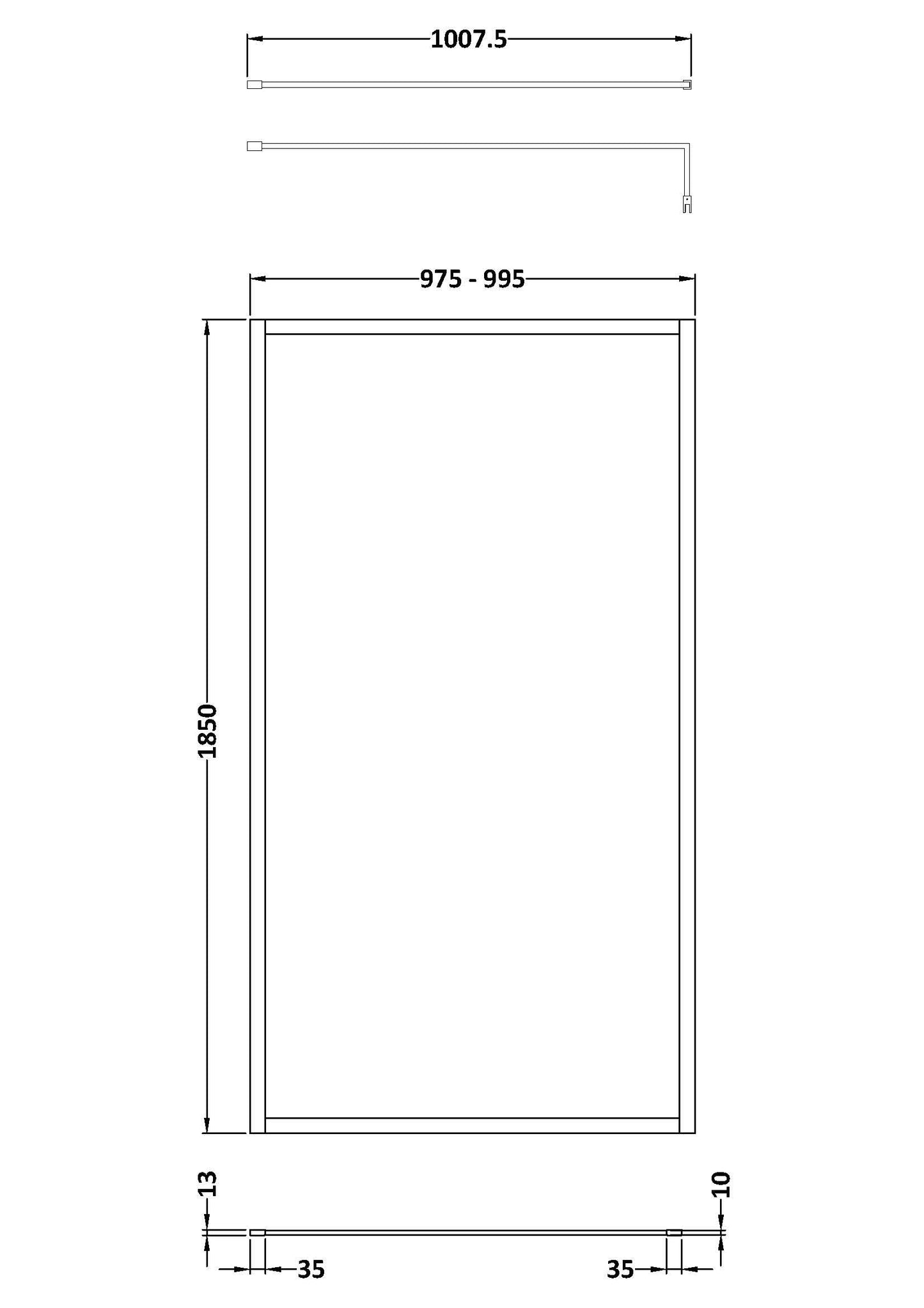 Nuie Full Outer Frame Wetroom Screen