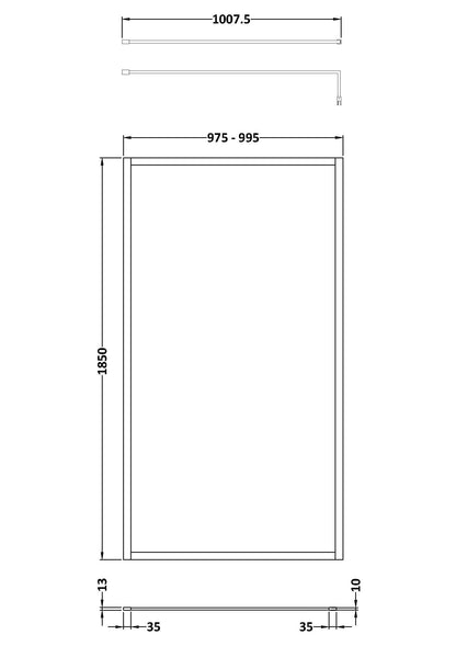 Nuie Full Outer Frame Wetroom Screen