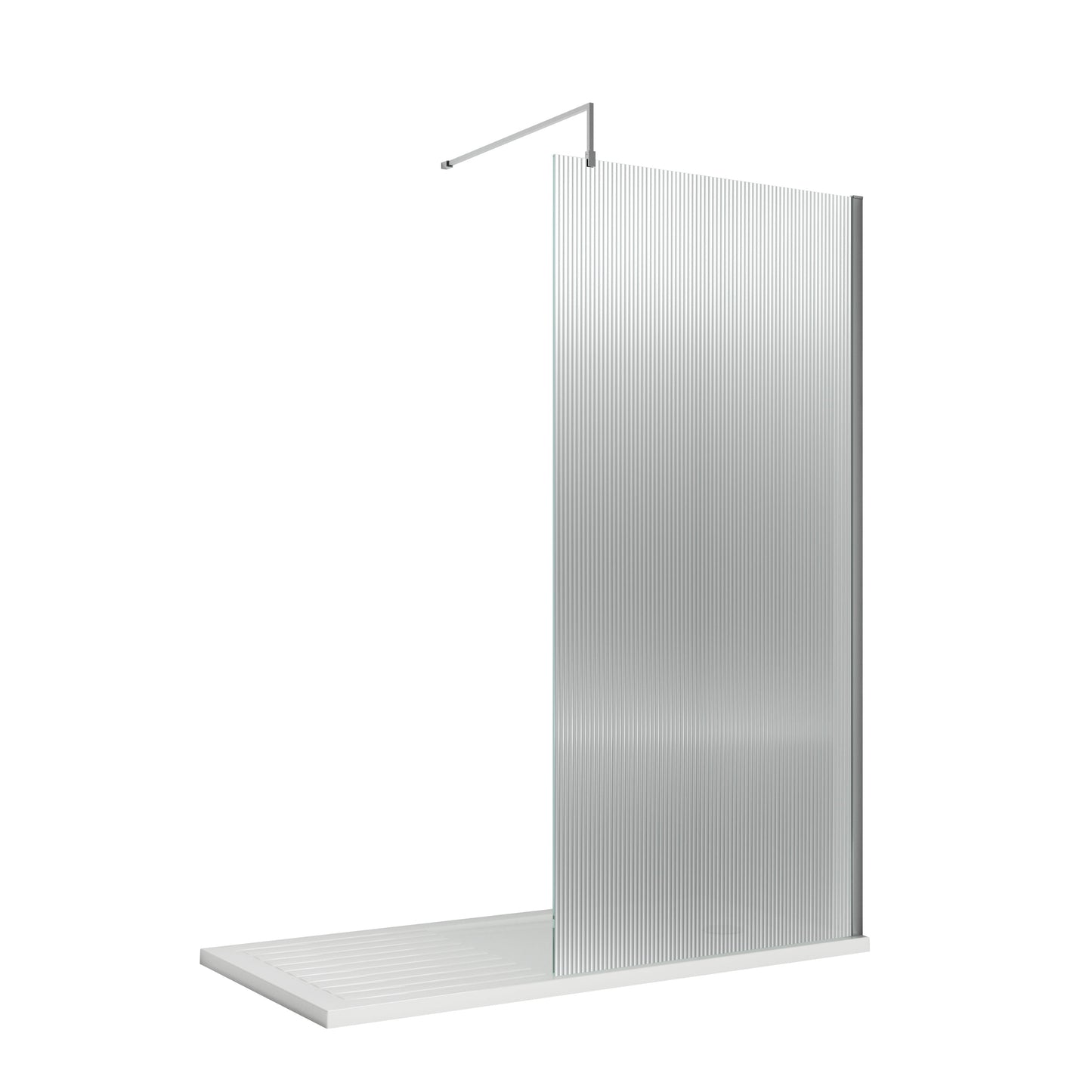 Nuie Fluted Wetroom Screen with Support Bar