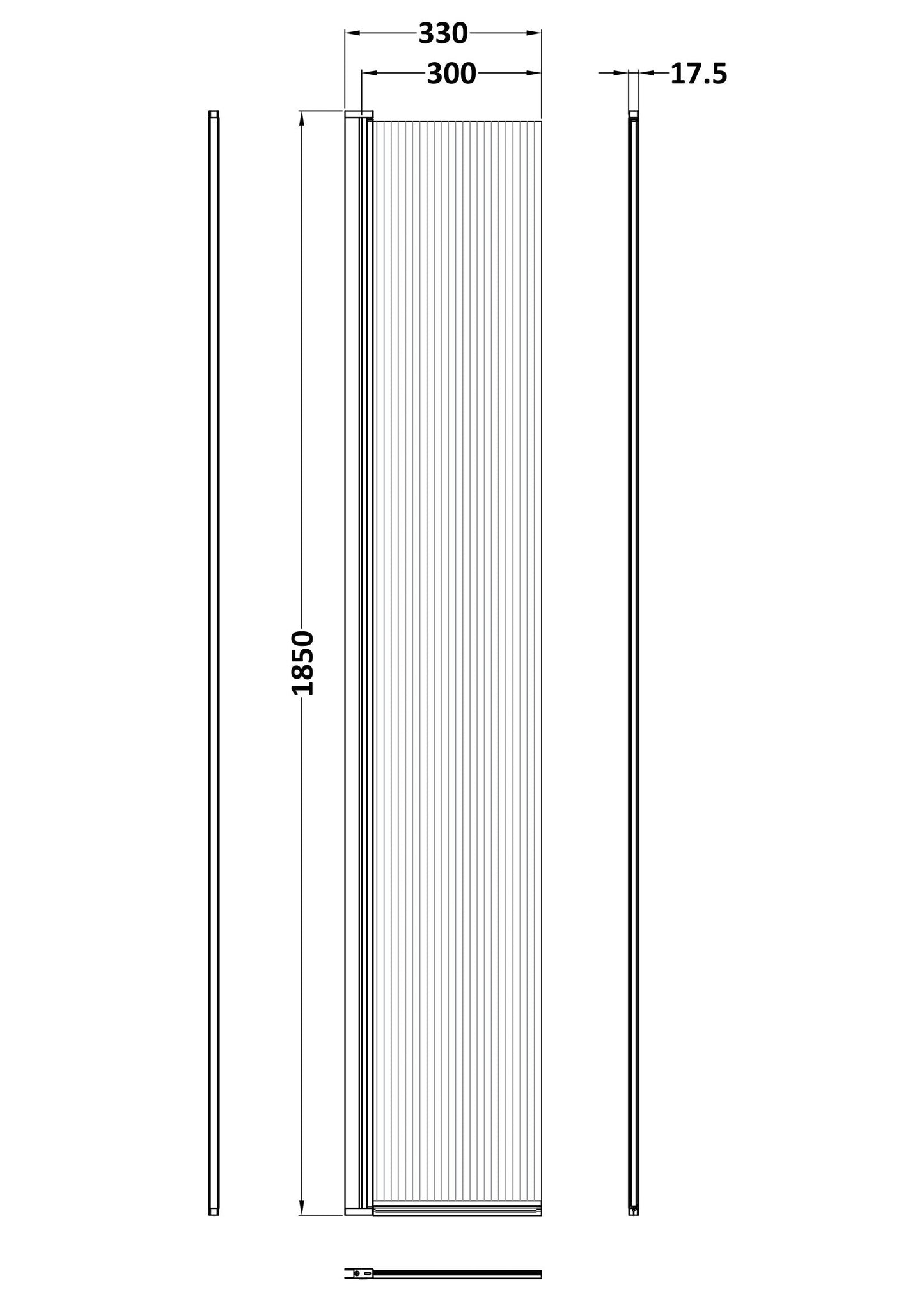 Nuie 300mm Fluted Hinged Flipper Screen