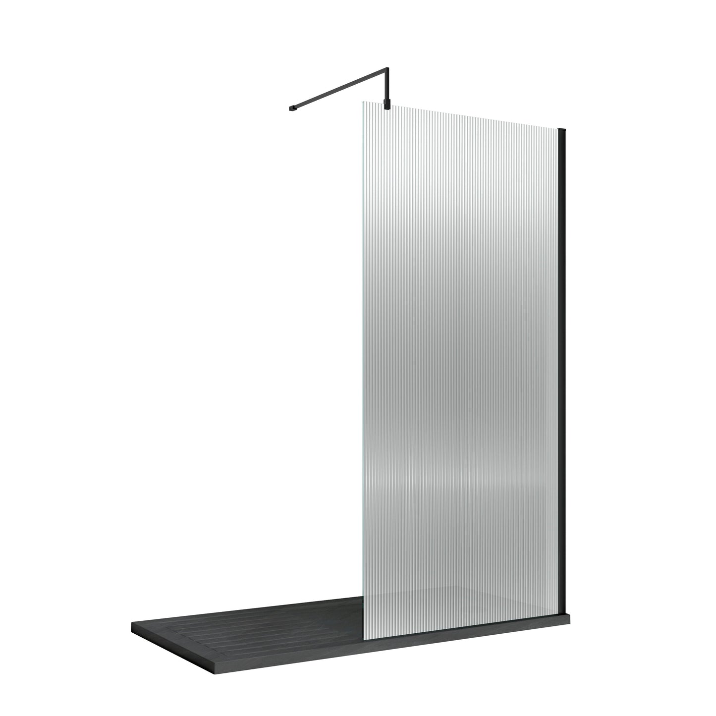 Nuie Fluted Wetroom Screen with Support Bar