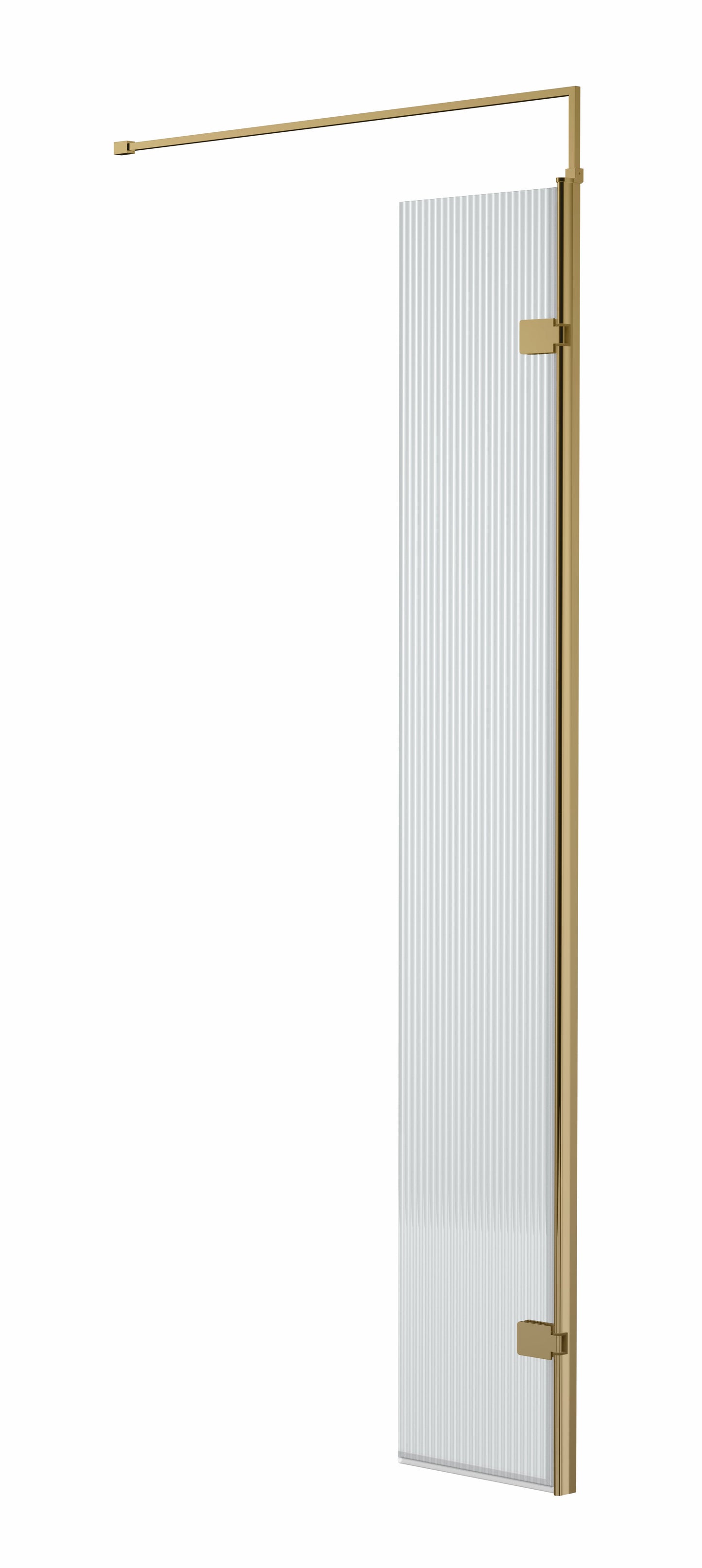 Hudson Reed 300 x 1950 Fluted Hinged Screen with Support Bar