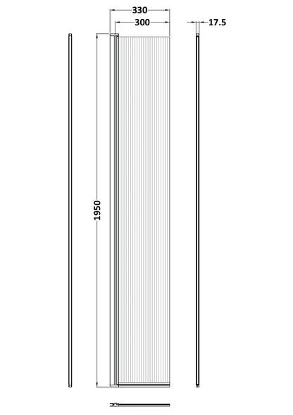 Hudson Reed 300mm Fluted Hinged Flipper Screen