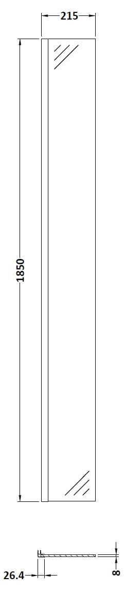 Nuie 8mm Wetroom Screens & Support Bar