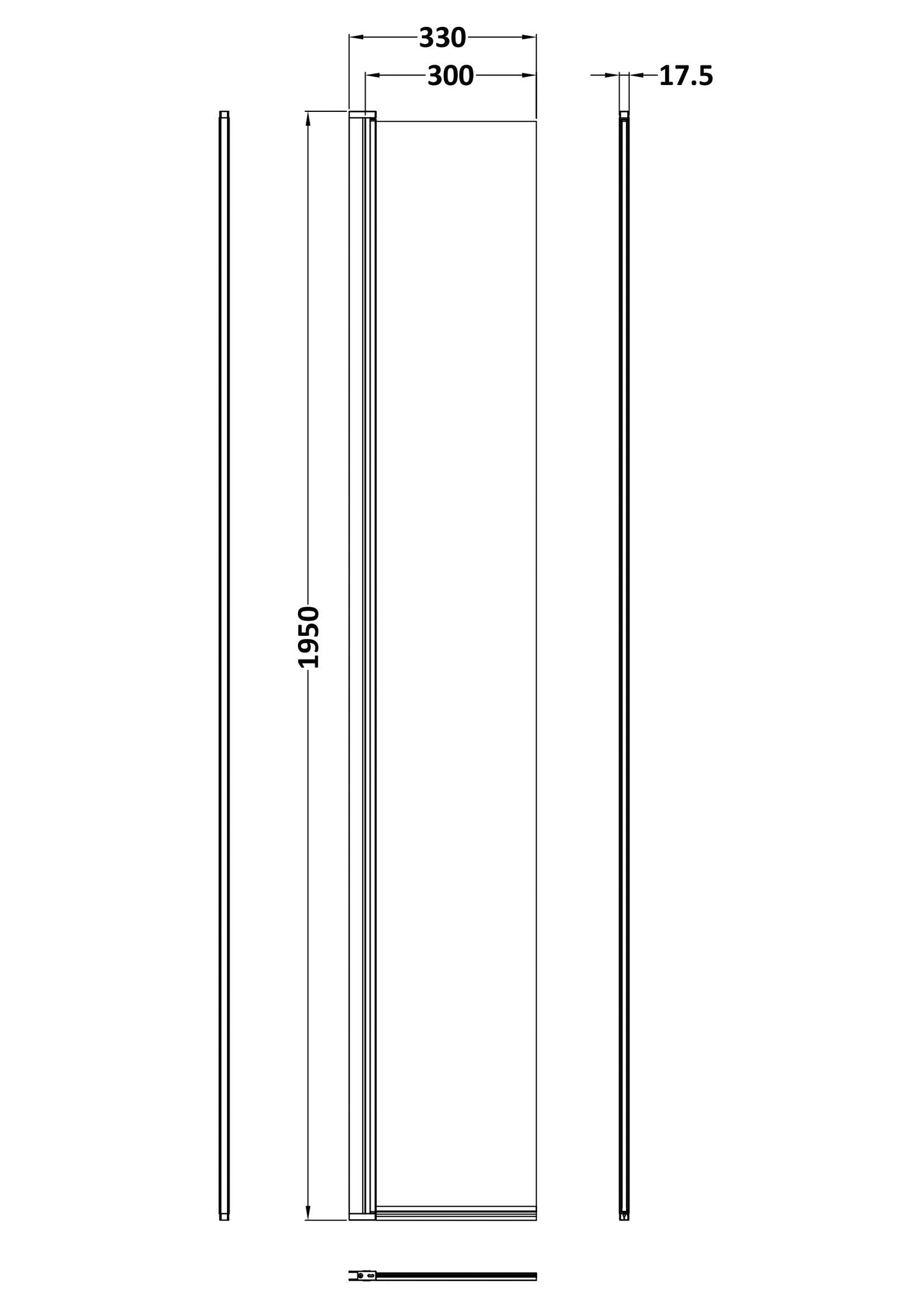 Hudson Reed 300mm Hinged Flipper Screen