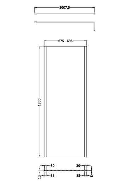 Nuie 8mm Outer Frame Wetroom Screens