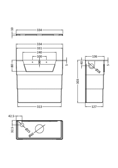 Nuie Universal Access Dual Flush Concealed WC Cistern with Plate & Button